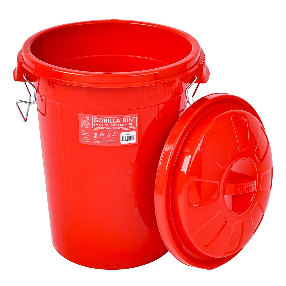 Red Gorilla Bin With Clip Lid image 1